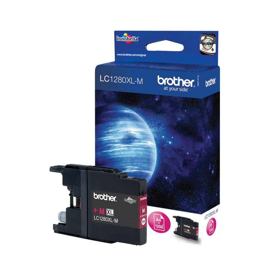Brother LC-1280XLM Cartouche d'encre magenta haute capacité, 1.200 Pages ISO/IEC 24711 pour Brother MFC-J 6510