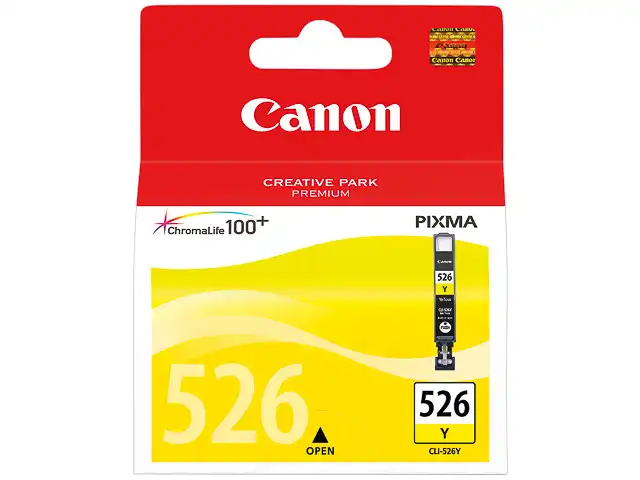 Canon 4543B001/CLI-526Y Cartouche d'encre jaune, 450 Pages ISO/IEC 24711 9ml pour Canon Pixma IP 4850/MG 5350/MG 6150/MG 6250/MX 885
