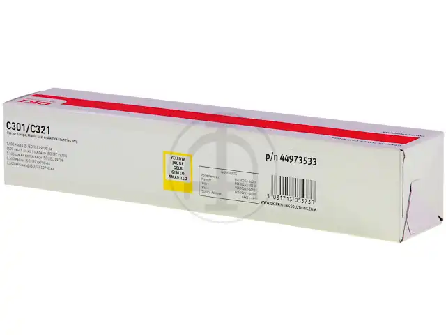OKI 44973533 Kit toner jaune, 1.500 Feuilles ISO/IEC 19752 pour C 301 DN/321 DN/MC 332 DN/340 Series