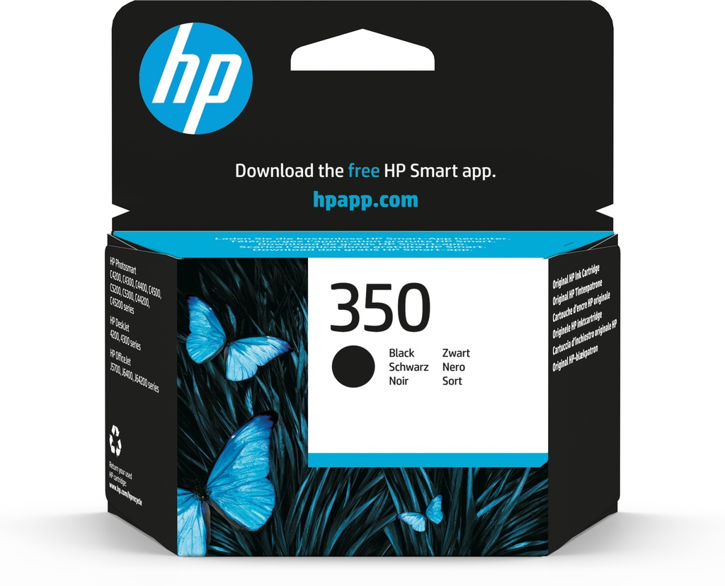 HP 350 Druckpatrone Schwarz mit Vivera-Tinte ink cartridge