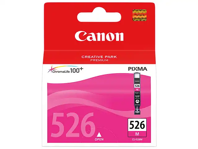 Canon 4542B001/CLI-526M Cartouche d'encre magenta, 520 Pages ISO/IEC 24711 9ml pour Canon Pixma IP 4850/MG 5350/MG 6150/MG 6250/MX 885