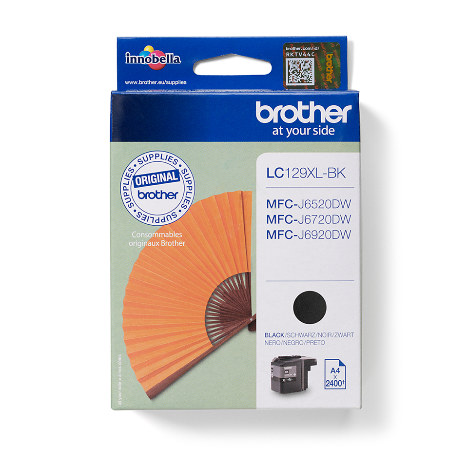 Brother LC-129XLBK Cartouche d'encre noire, 2.400 Pages ISO/IEC 24711 50ml pour Brother MFC-J 6920