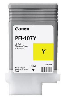 Canon 6708B001/PFI-107Y Cartouche d'encre jaune 130ml pour Canon IPF 670/680