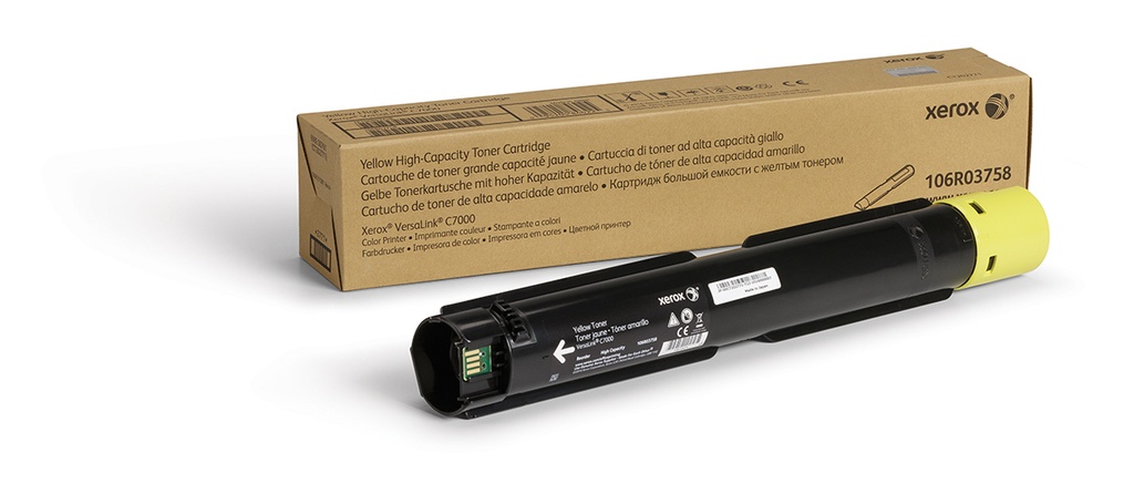 Xerox Cartouche de toner Jaune de Grande capacité Imprimante couleur ® VersaLink® C7000 (10100 pages) - 106R03758