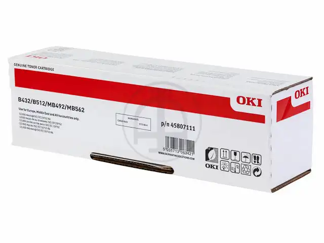 OKI 45807111 Kit toner, 12.000 Feuilles ISO/IEC 19752 pour OKI B 432