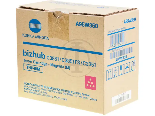 Konica Minolta A95W350/TNP-49M Toner magenta, 12.000 Feuilles pour KM Bizhub C 3351