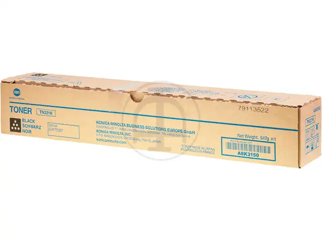 Konica Minolta A8K3150|TN-221 K Toner noir, 24.000 Feuilles pour Bizhub C 227/287