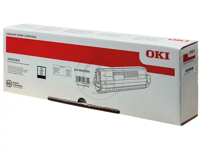 OKI 46443104 Kit toner noir, 10.000 Feuilles ISO/IEC 19798 pour OKI C 833