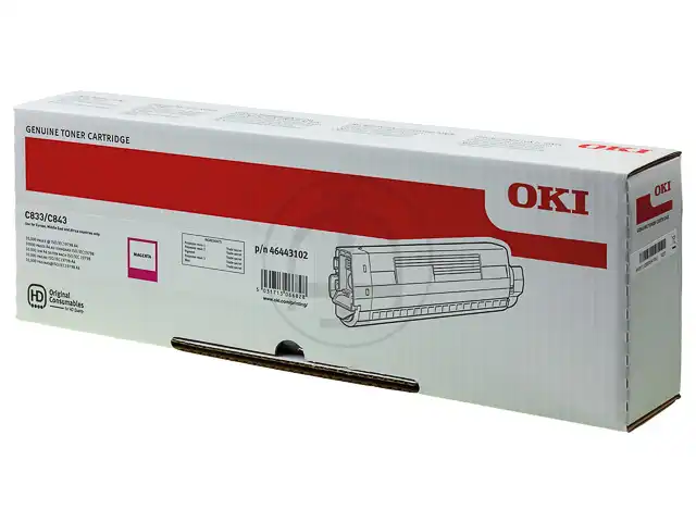 OKI 46443102 Kit toner magenta, 10.000 Feuilles ISO/IEC 19798 pour OKI C 833