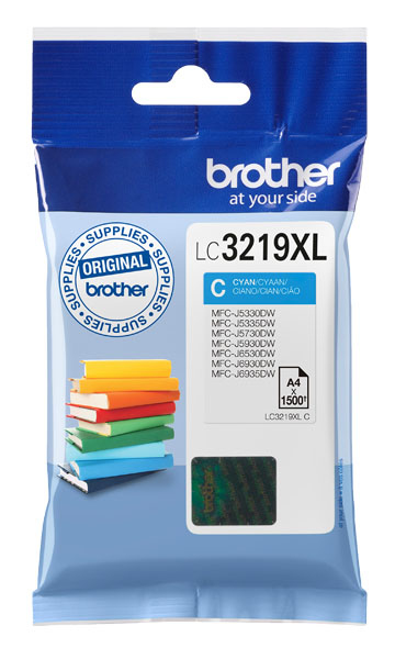 Brother LC-3219XLC Cartouche d'encre cyan, 1.500 Feuilles ISO/IEC 24711 12,4ml pour Brother MFC-J 5330
