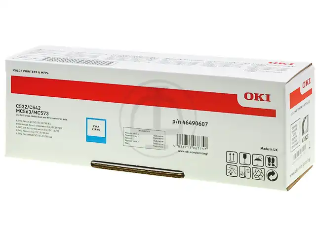 OKI 46490607 Kit toner cyan, 6.000 Feuilles ISO/IEC 19798 pour OKI C 532