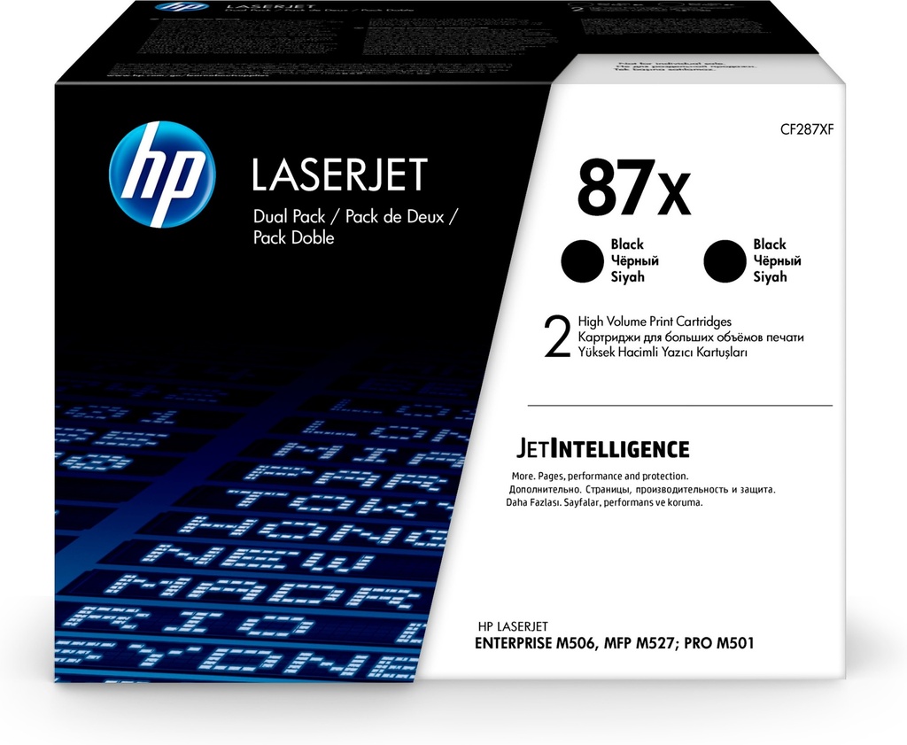 HP CF287XD/87X Cartouche toner haute capacité twin pack, 2x18.000 Feuilles ISO/IEC 19752 UE2 pour HP LaserJet M 506