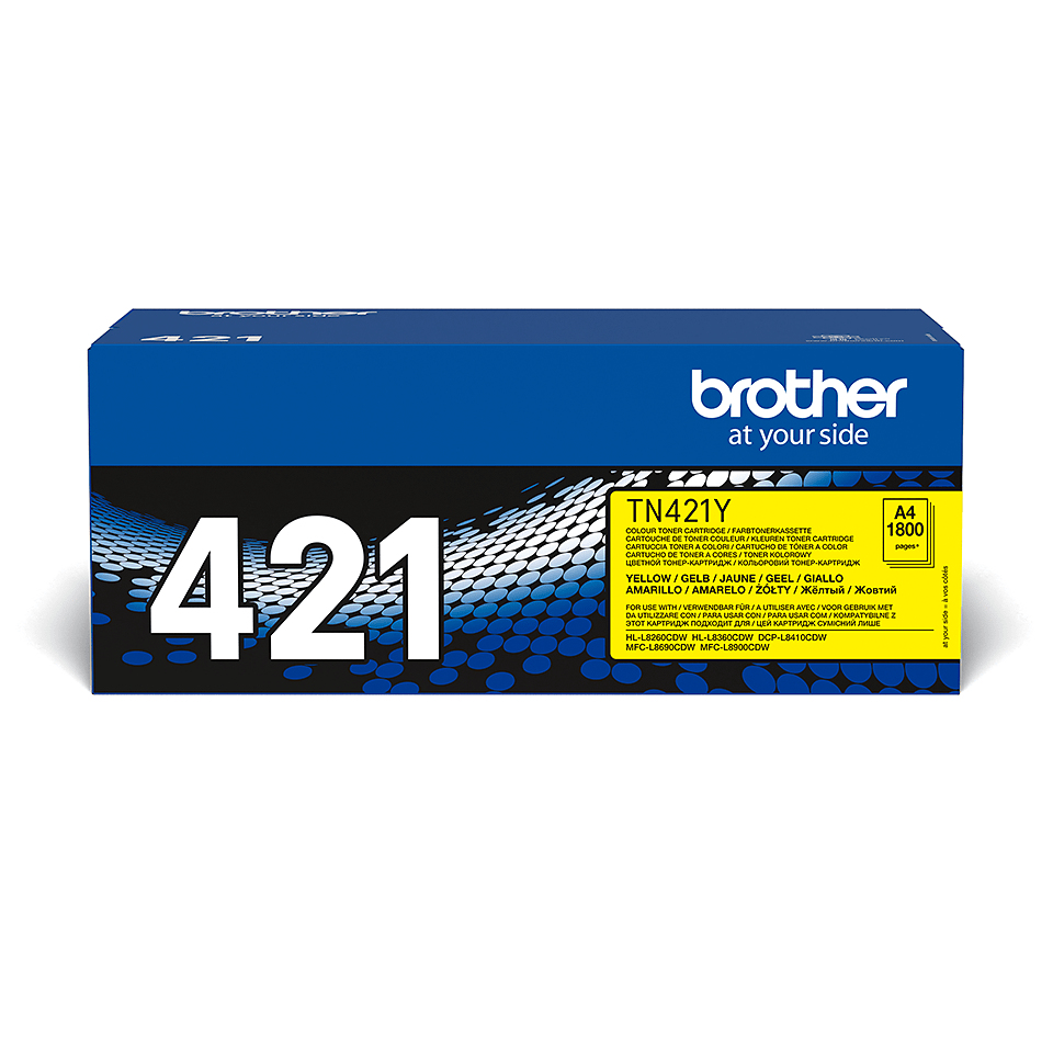 Brother TN-421Y Kit toner jaune, 1.800 Feuilles ISO/IEC 19752 pour Brother HL-L 8260/8360