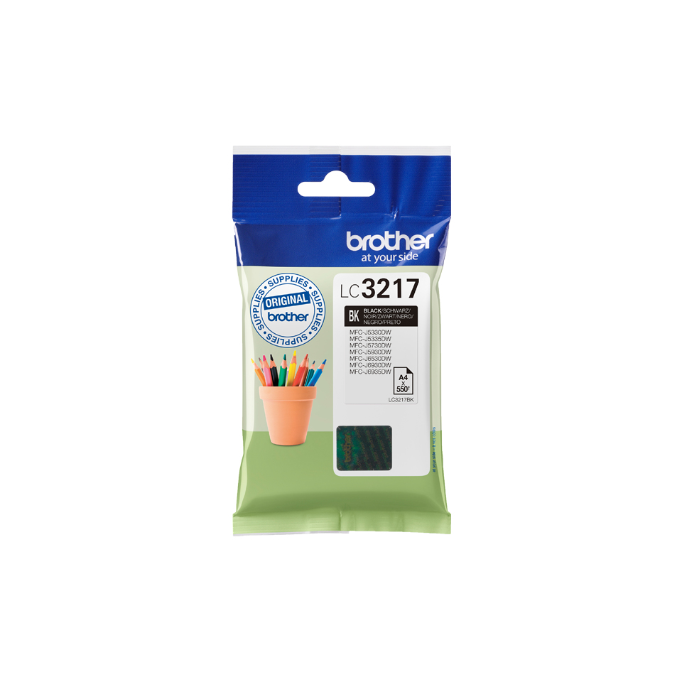 Brother LC-3217BK Cartouche d'encre noire, 550 Feuilles ISO/IEC 24711 15ml pour Brother MFC-J 5330