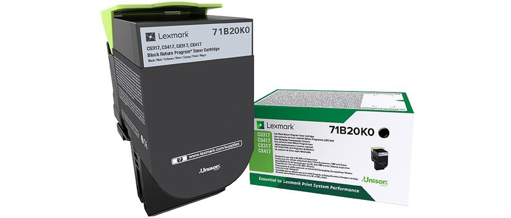 Lexmark 71B20K0 Cartouche de toner 1 pièce(s) Original Noir