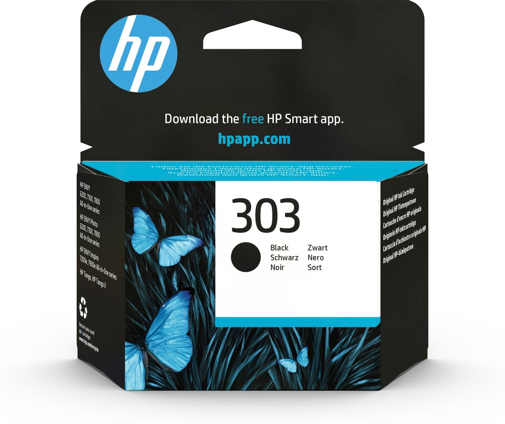 HP T6N02AE/303 Cartouche à tête d'impression noire, 200 Feuilles 4ml pour HP Envy Photo 6230