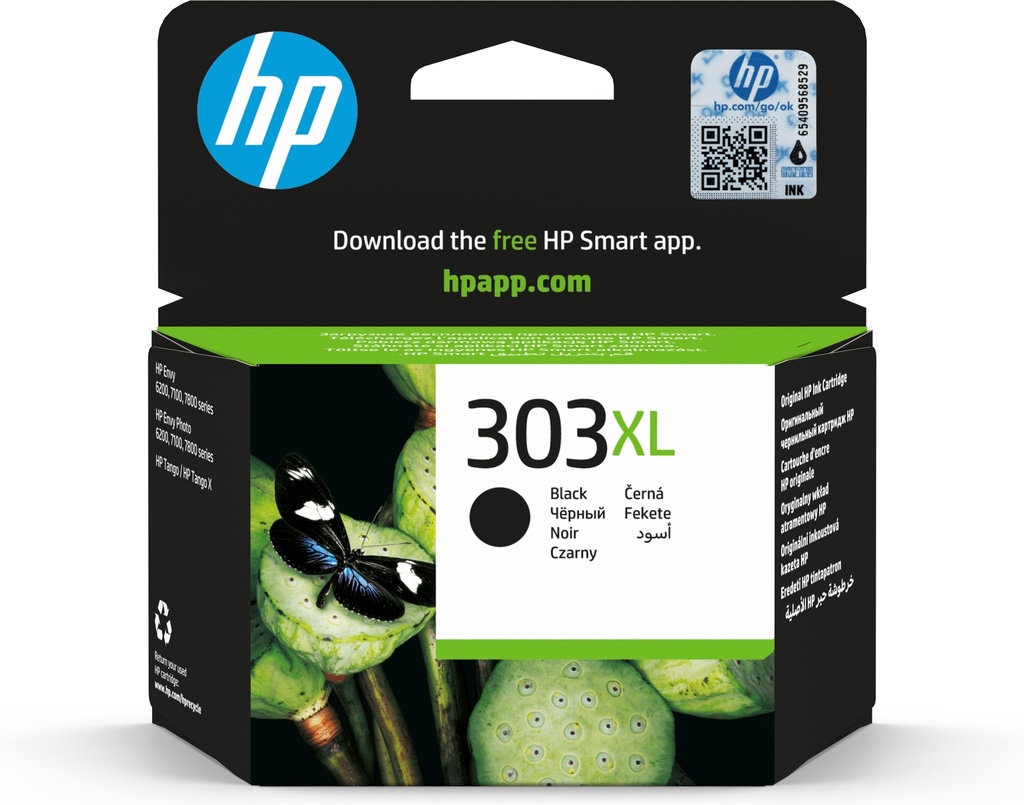 HP T6N04AE/303XL Cartouche à tête d'impression noire haute capacité, 600 Feuilles ISO/IEC 24711 12ml pour HP Envy Photo 6230