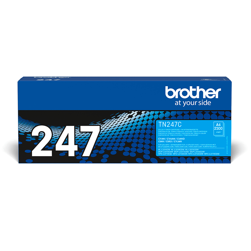 Brother TN-247C Kit toner cyan haute capacité, 2.300 Pages ISO/IEC 19752 pour Brother HL-L 3210