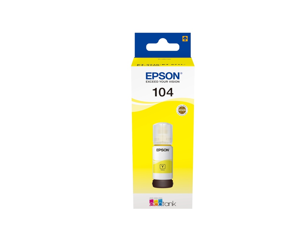 Epson C13T00P440/104 Bouteille d'encre jaune, 7.500 Pages 65ml pour Epson ET-2810/2830/4700