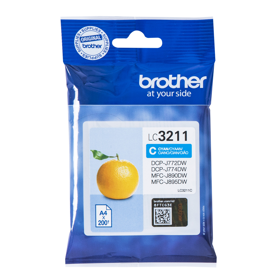 Brother LC-3211C Cartouche d'encre cyan, 200 Feuilles ISO/IEC 19752 pour Brother DCP-J 772