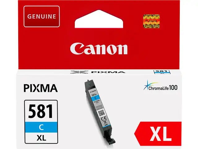 Canon 2049C001/CLI-581CXL Cartouche d'encre cyan haute capacité, 515 Feuilles ISO/IEC 19752 170 Photos 8.3ml pour Canon Pixma TS 6150/8150