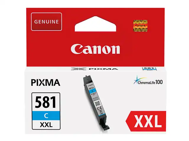 Canon 1995C001/CLI-581CXXL Cartouche d'encre cyan extra haute capacité, 820 Feuilles ISO/IEC 19752 282 Photos 11.7ml pour Canon Pixma TS 6150/8150