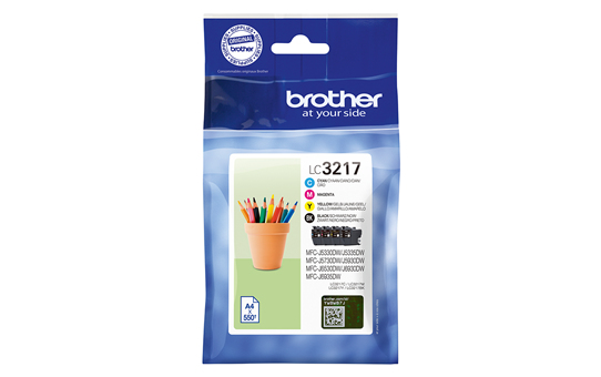 Brother LC-3217VALDR Cartouche d'encre multi pack Bk,C,M,Y, 4x550 Feuilles ISO/IEC 24711 9ml UE4 pour Brother MFC-J 5330