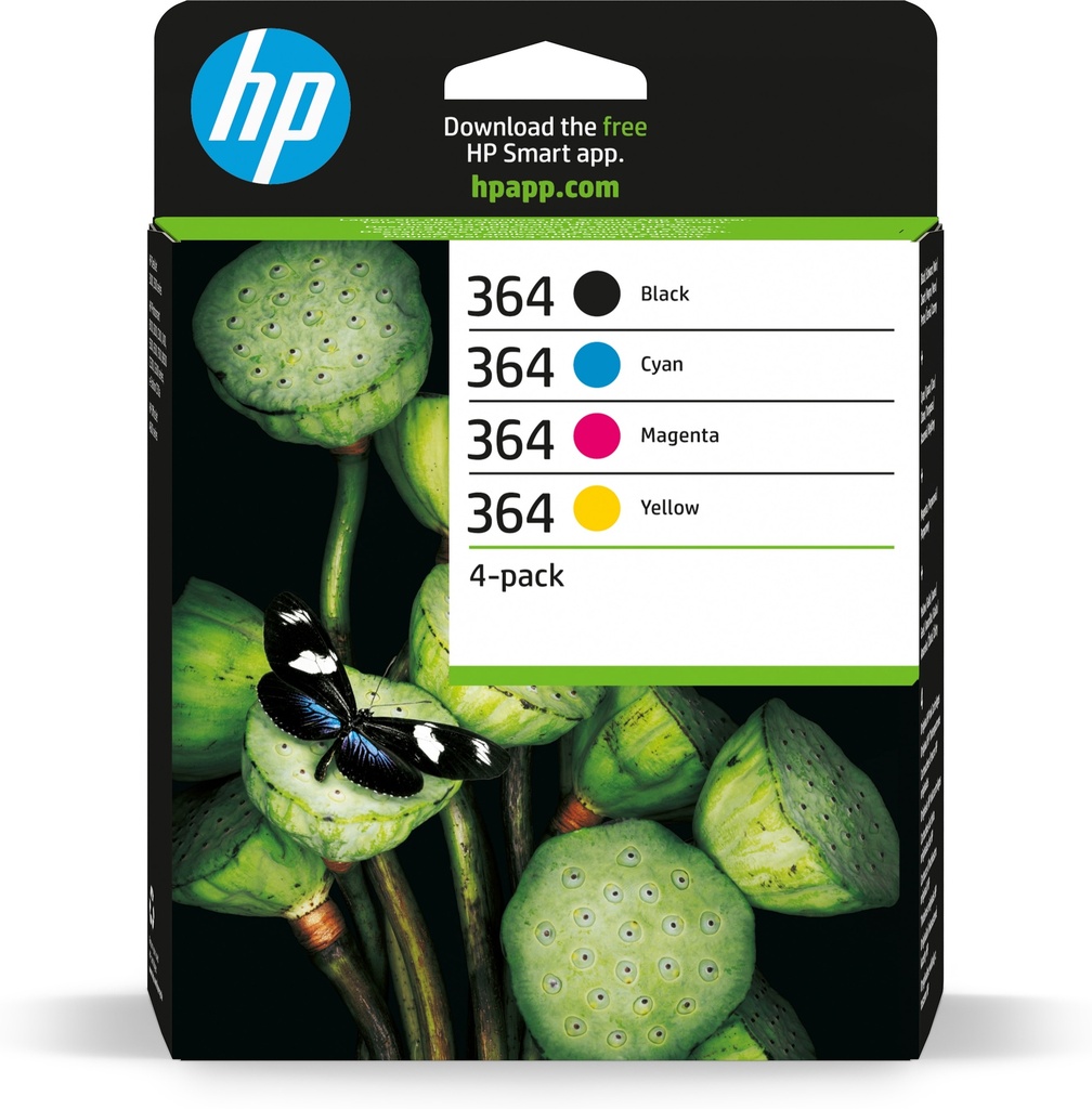 HP 364 4-pack Black/Cyan/Magenta/Yellow Original Ink Cartridges ink cartridge