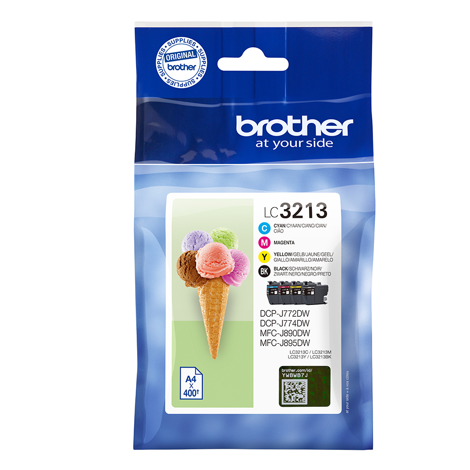 Brother LC-3213VALDR Cartouche d'encre multi pack Bk,C,M,Y, 4x400 Pages ISO/IEC 19752 UE4 pour Brother DCP-J 772