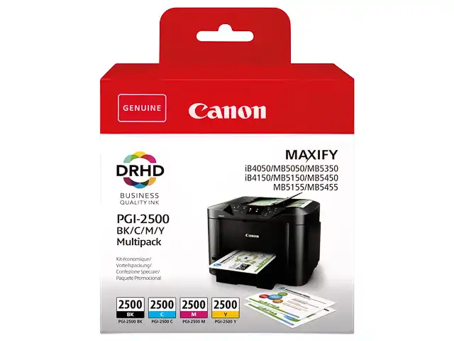 Canon 9290B004/PGI-2500BKCMY Cartouche d'encre multi pack Bk,C,M,Y 29,1ml + 3 x 9,6ml UE4 pour Canon IB 4050