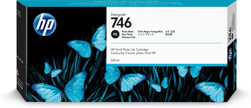 HP P2V82A/746 Cartouche d'encre noire photo 300ml pour HP DesignJet Z 6/9+