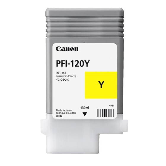 Canon 2888C001/PFI-120Y Cartouche d'encre jaune 130ml pour Canon IPF GP-200/TM-200/TM-255