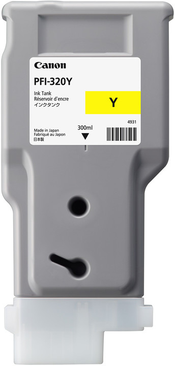 Canon 2893C001/PFI-320Y Cartouche d'encre jaune 300ml pour Canon IPF GP-200/TM-200/TM-255