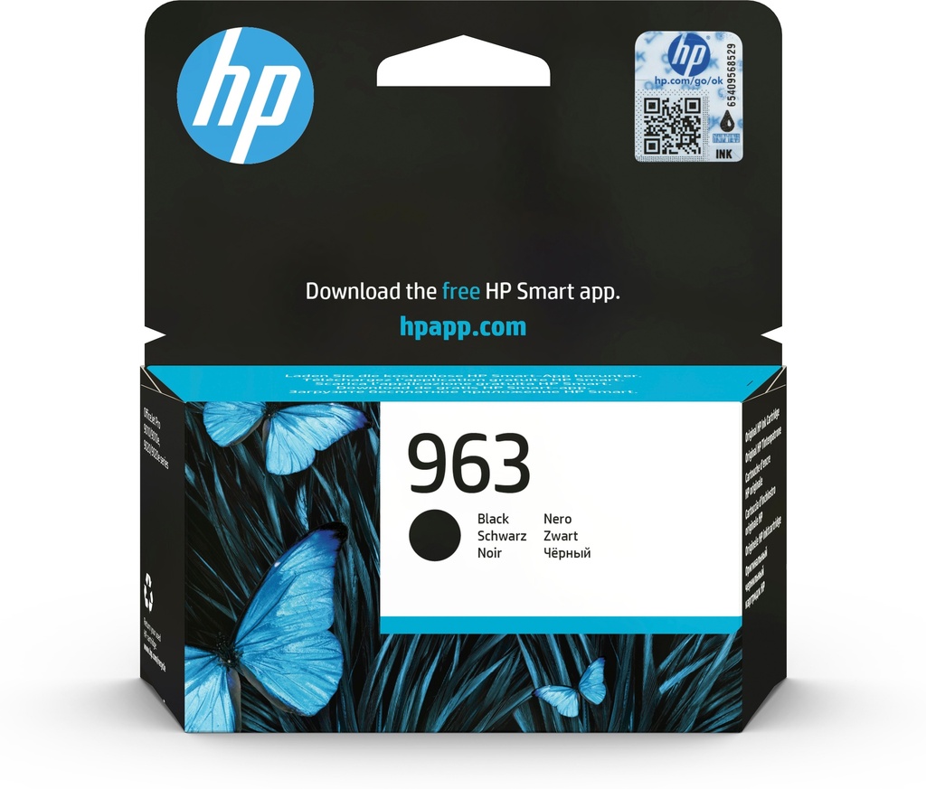 HP 3JA26AE/963 Cartouche d'encre noire, 1.000 Feuilles 24.09ml pour HP OJ Pro 9010/e/9020/9020 e
