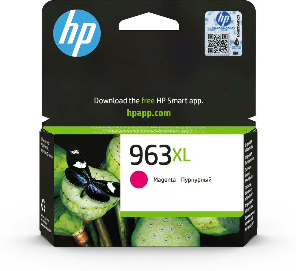 HP 3JA28AE/963XL Cartouche d'encre magenta haute capacité, 1.600 Feuilles 23.25ml pour HP OJ Pro 9010/e/9020/9020 e