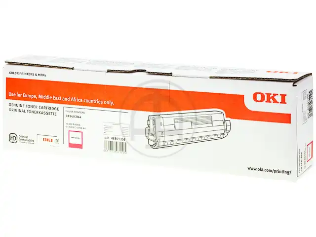 OKI 46861306 Kit toner magenta, 10.000 Feuilles ISO/IEC 19752 pour OKI C 834