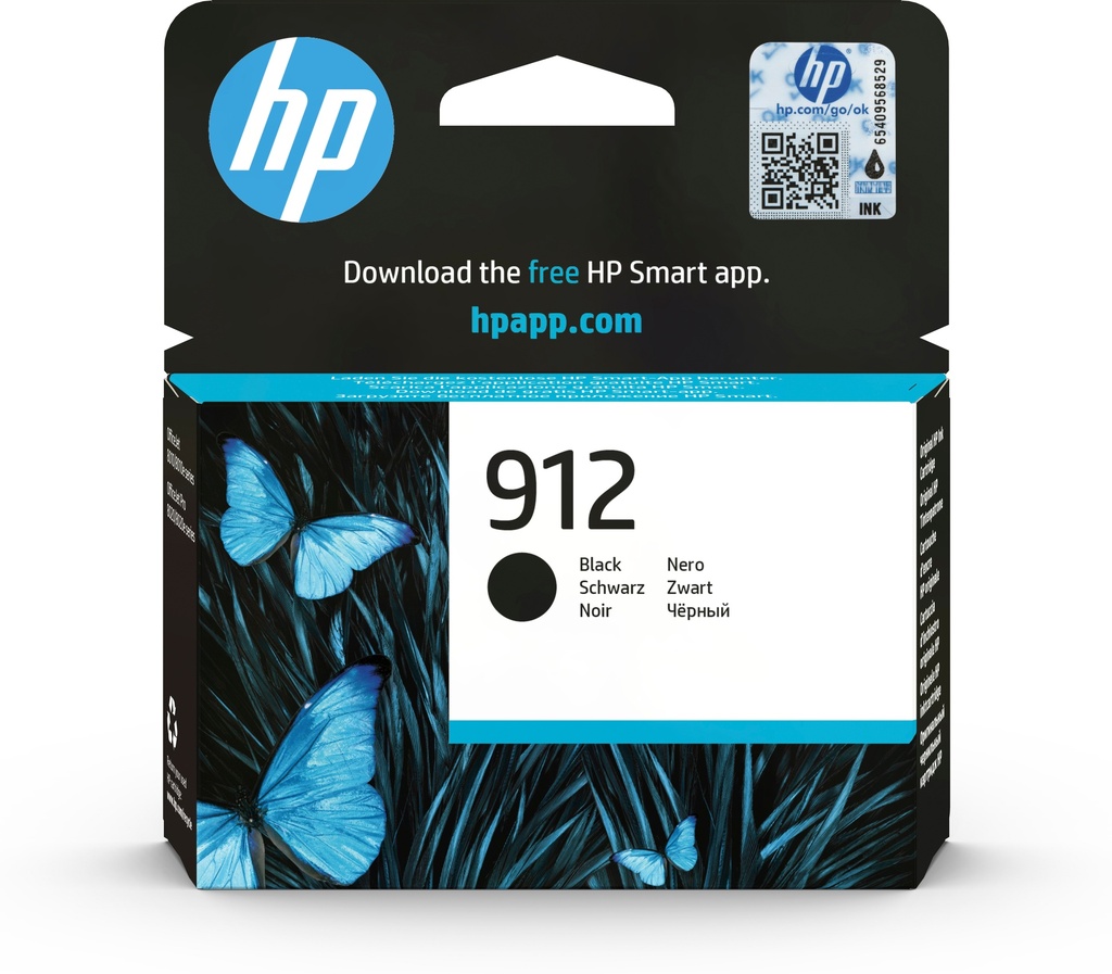 HP 3YL80AE/912 Cartouche d'encre noire, 300 Feuilles 8.29ml pour HP OJ Pro 8010/e/8020