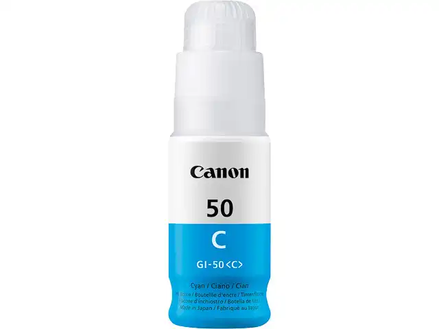 Canon 3403C001/GI-50C Bouteille d'encre cyan, 7.700 Feuilles ISO/IEC 19752 70ml pour Canon Pixma G 5050