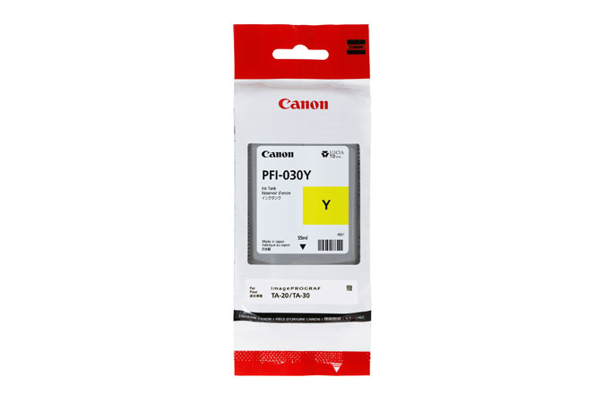 Canon 3492C001/PFI-030Y Cartouche d'encre jaune 55ml pour Canon IPF TA-20/TM-240