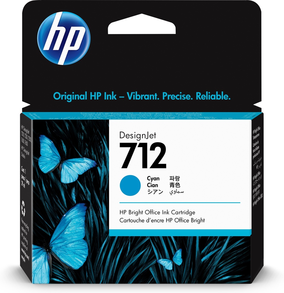 HP 3ED67A/712 Cartouche d'encre cyan 29ml pour HP DesignJet T 200