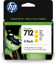 HP 3ED79A/712 Cartouche d'encre jaune MultiPack 29ml UE3 pour HP DesignJet T 200