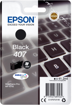 Epson C13T07U140/407 Cartouche d'encre noire, 2.600 Feuilles ISO/IEC 19752 41,2ml pour Epson WF 4745