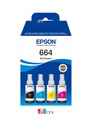 Epson C13T664640/664 Bouteille d'encre MultiPack Bk,C,M,Y 70ml 1x4500pg + 3x7500pg UE4 pour Epson L 300/655