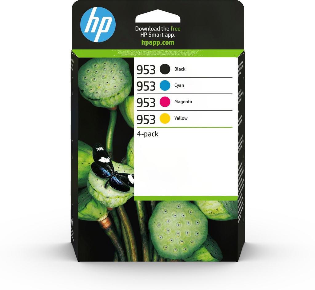 HP 953 4-pack Black/Cyan/Magenta/Yellow Original Ink Cartridges ink cartridge