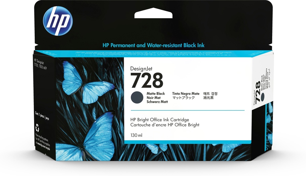 HP 728 130-ml Matte Black DesignJet ink cartridge