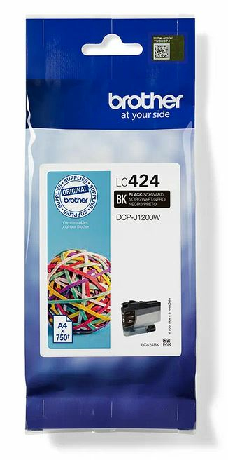 Brother LC-424BK Cartouche d'encre noire, 750 Feuilles ISO/IEC 19752 pour Brother DCP-J 1200