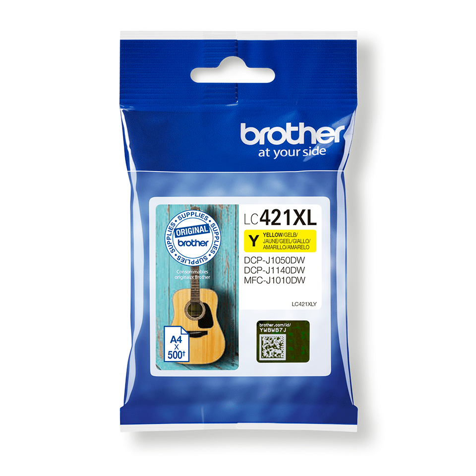 Brother LC-421XLY Cartouche d'encre jaune, 500 Feuilles pour Brother DCP-J 1050