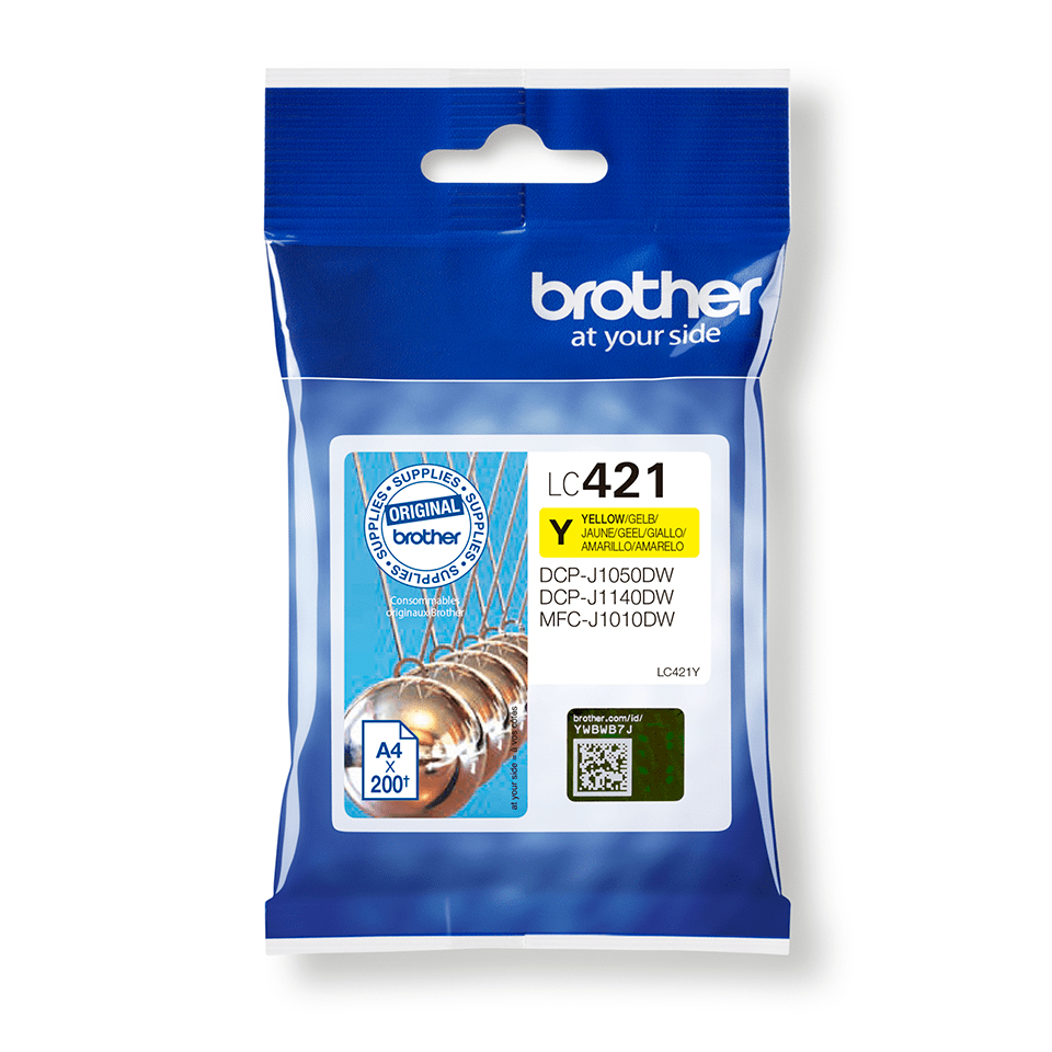Brother LC-421Y Cartouche d'encre jaune, 200 Feuilles pour Brother DCP-J 1050