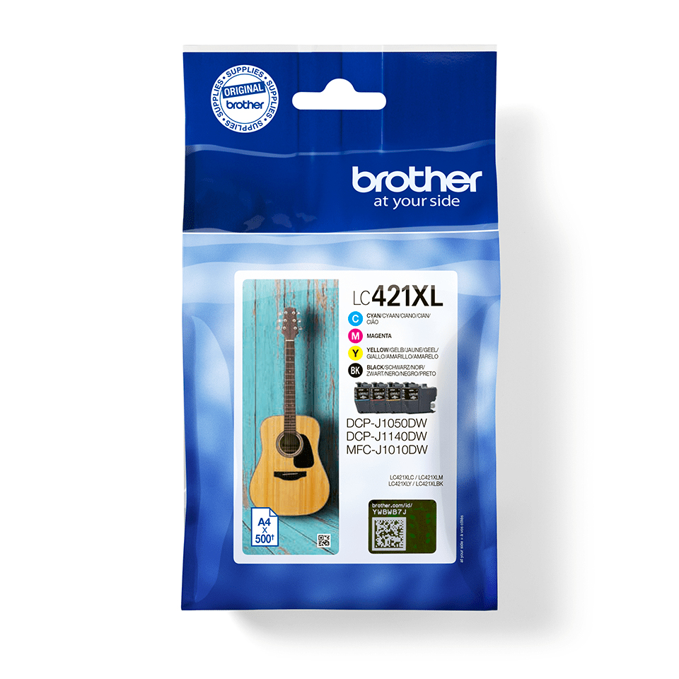 Brother LC-421XLVAL Cartouche d'encre multi pack Bk,C,M,Y, 4x500 Feuilles UE4 pour Brother DCP-J 1050