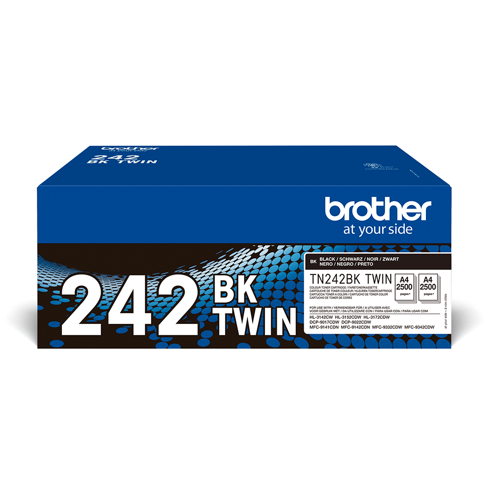 Brother TN-242BKTWIN Kit toner noir twin pack, 2x2.500 Feuilles ISO/IEC 19798 UE2 pour Brother HL-3142